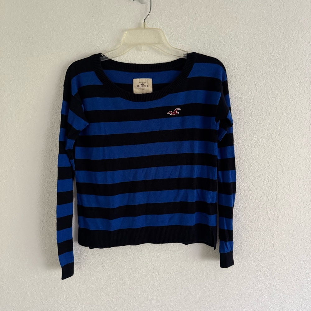 Hollister Navy Striped long sleeve sweater
